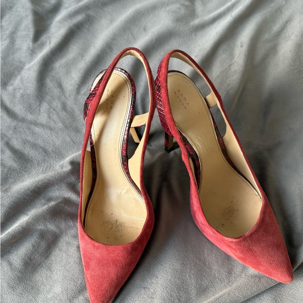 Elegant Red Slingback Heels